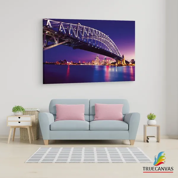 Multicolor_Sydney_Harbour_Bridge,_Wooden_Framed_Canvas_Paintings_|_For_Living_Room_|_Bedroom_|_Office_|_Gallery_|_Ready_Wall_Mount_Canvas_Wall_Art_Painting_|_Size_-_12_X_18In,_Ct0133