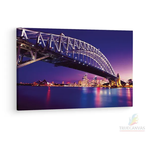Multicolor_Sydney_Harbour_Bridge,_Wooden_Framed_Canvas_Paintings_|_For_Living_Room_|_Bedroom_|_Office_|_Gallery_|_Ready_Wall_Mount_Canvas_Wall_Art_Painting_|_Size_-_12_X_18In,_Ct0133