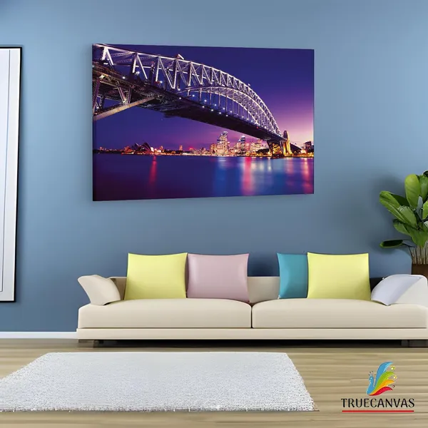 Multicolor_Sydney_Harbour_Bridge,_Wooden_Framed_Canvas_Paintings_|_For_Living_Room_|_Bedroom_|_Office_|_Gallery_|_Ready_Wall_Mount_Canvas_Wall_Art_Painting_|_Size_-_12_X_18In,_Ct0133