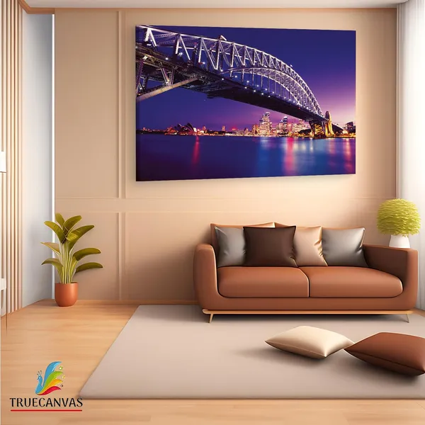 Multicolor_Sydney_Harbour_Bridge,_Wooden_Framed_Canvas_Paintings_|_For_Living_Room_|_Bedroom_|_Office_|_Gallery_|_Ready_Wall_Mount_Canvas_Wall_Art_Painting_|_Size_-_12_X_18In,_Ct0133