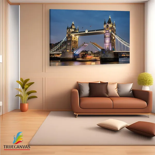 Multicolor_Tower_Bridge,_Wooden_Framed_Canvas_Paintings_|_For_Living_Room_|_Bedroom_|_Office_|_Gallery_|_Ready_Wall_Mount_Canvas_Wall_Art_Painting_|_Size_-_12_X_18In,_Ct0134