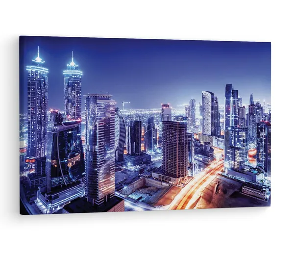 Multicolor_Dubai_Downtown_Night_Scene_Uae,_Wooden_Framed_Canvas_Paintings_|_For_Living_Room_|_Bedroom_|_Office_|_Gallery_|_Ready_Wall_Mount_Canvas_Wall_Art_Painting_|_Size_-_12_X_18In,_Ct0136