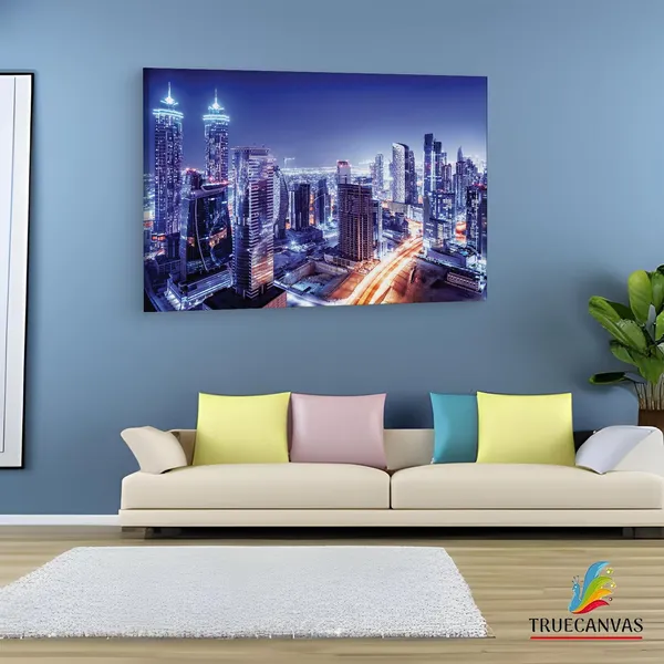 Multicolor_Dubai_Downtown_Night_Scene_Uae,_Wooden_Framed_Canvas_Paintings_|_For_Living_Room_|_Bedroom_|_Office_|_Gallery_|_Ready_Wall_Mount_Canvas_Wall_Art_Painting_|_Size_-_12_X_18In,_Ct0136