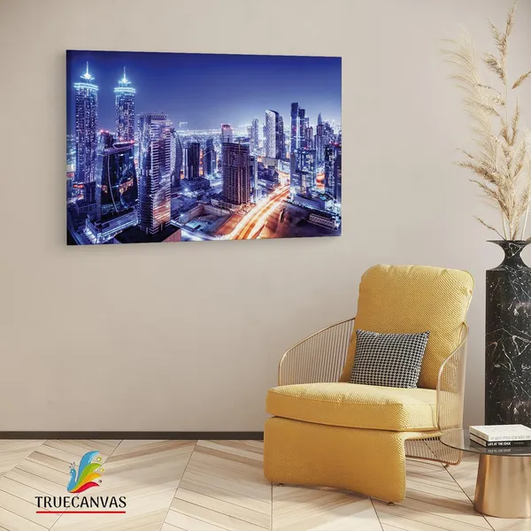 Multicolor_Dubai_Downtown_Night_Scene_Uae,_Wooden_Framed_Canvas_Paintings_|_For_Living_Room_|_Bedroom_|_Office_|_Gallery_|_Ready_Wall_Mount_Canvas_Wall_Art_Painting_|_Size_-_12_X_18In,_Ct0136
