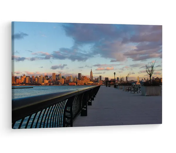 Multicolor_New_Jersey_Waterfront,_Wooden_Framed_Canvas_Paintings_|_For_Living_Room_|_Bedroom_|_Office_|_Gallery_|_Ready_Wall_Mount_Canvas_Wall_Art_Painting_|_Size_-_12_X_18In,_Ct0138