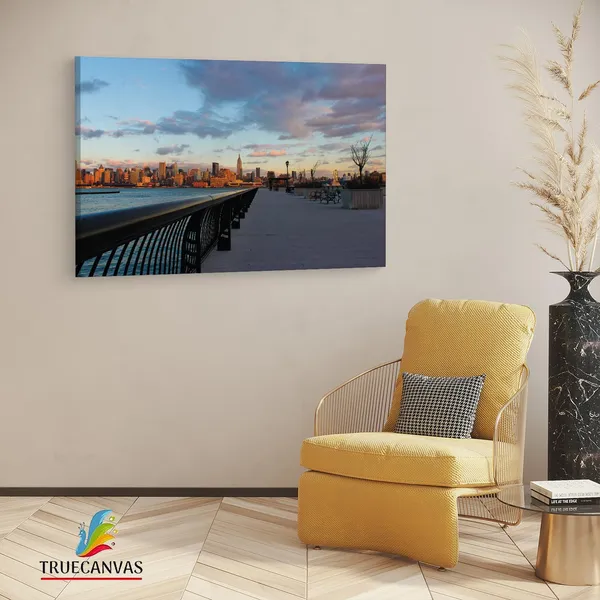 Multicolor_New_Jersey_Waterfront,_Wooden_Framed_Canvas_Paintings_|_For_Living_Room_|_Bedroom_|_Office_|_Gallery_|_Ready_Wall_Mount_Canvas_Wall_Art_Painting_|_Size_-_12_X_18In,_Ct0138