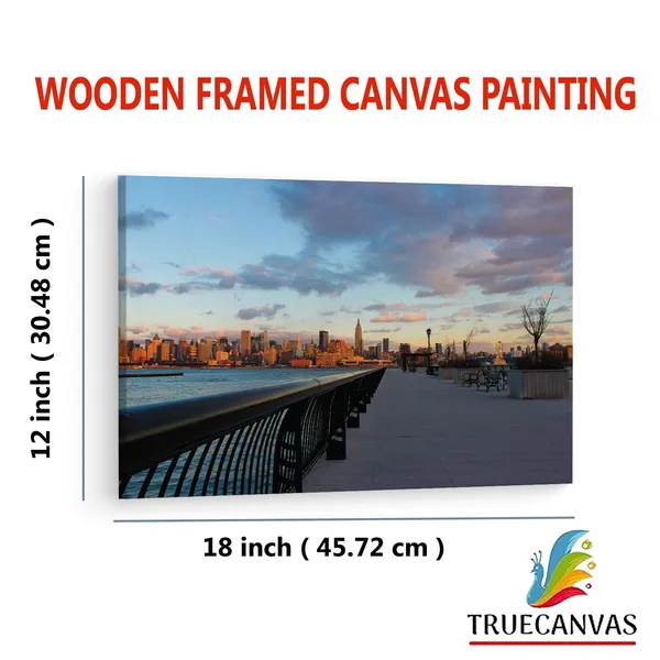 Multicolor_New_Jersey_Waterfront,_Wooden_Framed_Canvas_Paintings_|_For_Living_Room_|_Bedroom_|_Office_|_Gallery_|_Ready_Wall_Mount_Canvas_Wall_Art_Painting_|_Size_-_12_X_18In,_Ct0138