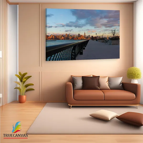 Multicolor_New_Jersey_Waterfront,_Wooden_Framed_Canvas_Paintings_|_For_Living_Room_|_Bedroom_|_Office_|_Gallery_|_Ready_Wall_Mount_Canvas_Wall_Art_Painting_|_Size_-_12_X_18In,_Ct0138
