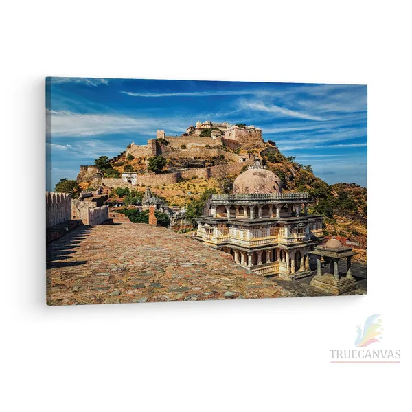 Multicolor_Kumbhalgarh_|_Fort,_Wooden_Framed_Canvas_Paintings_|_For_Living_Room_|_Bedroom_|_Office_|_Gallery_|_Ready_Wall_Mount_Canvas_Wall_Art_Painting_|_Size_-_12_X_18In,_Ct0141