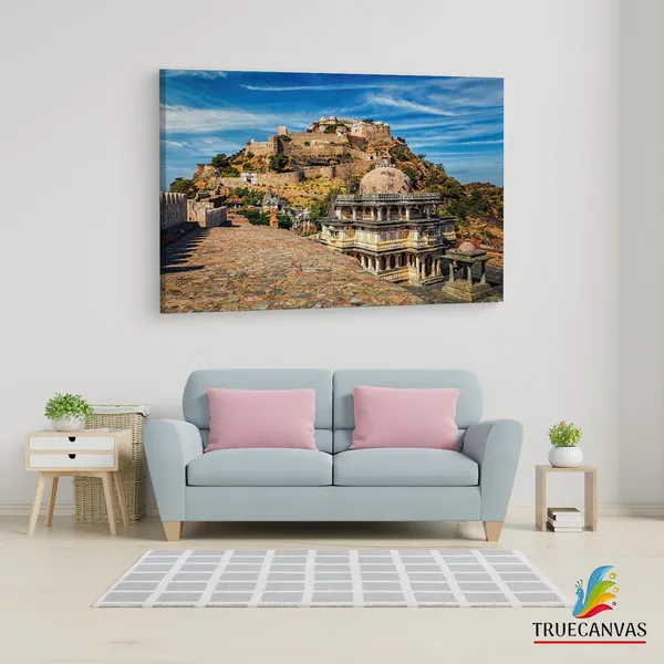 Multicolor_Kumbhalgarh_|_Fort,_Wooden_Framed_Canvas_Paintings_|_For_Living_Room_|_Bedroom_|_Office_|_Gallery_|_Ready_Wall_Mount_Canvas_Wall_Art_Painting_|_Size_-_12_X_18In,_Ct0141