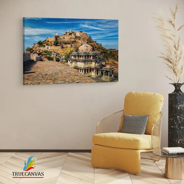 Multicolor_Kumbhalgarh_|_Fort,_Wooden_Framed_Canvas_Paintings_|_For_Living_Room_|_Bedroom_|_Office_|_Gallery_|_Ready_Wall_Mount_Canvas_Wall_Art_Painting_|_Size_-_12_X_18In,_Ct0141