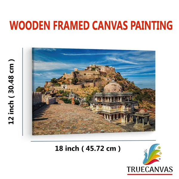 Multicolor_Kumbhalgarh_|_Fort,_Wooden_Framed_Canvas_Paintings_|_For_Living_Room_|_Bedroom_|_Office_|_Gallery_|_Ready_Wall_Mount_Canvas_Wall_Art_Painting_|_Size_-_12_X_18In,_Ct0141
