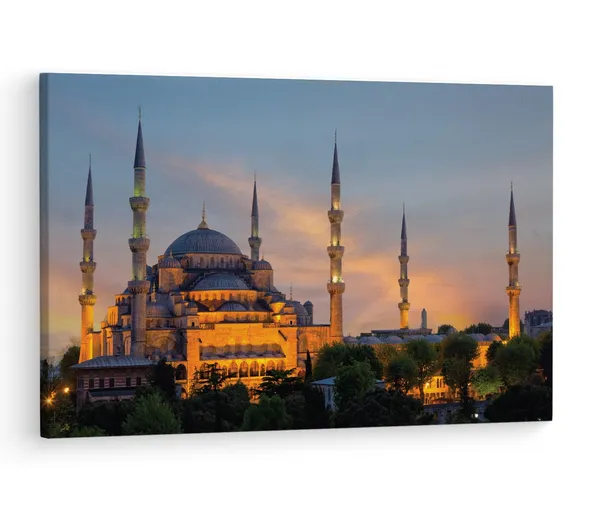 Multicolor_The_Blue_Mosque,_Wooden_Framed_Canvas_Paintings_|_For_Living_Room_|_Bedroom_|_Office_|_Gallery_|_Ready_Wall_Mount_Canvas_Wall_Art_Painting_|_Size_-_12_X_18In,_Ct0144