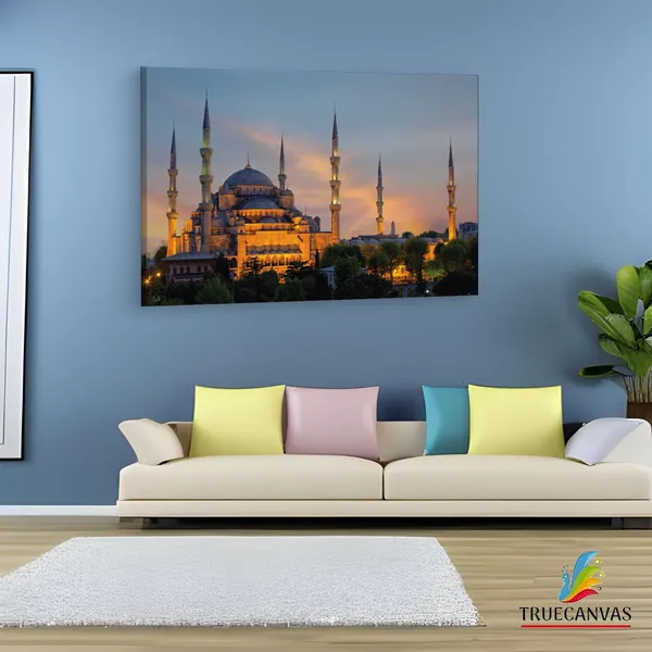 Multicolor_The_Blue_Mosque,_Wooden_Framed_Canvas_Paintings_|_For_Living_Room_|_Bedroom_|_Office_|_Gallery_|_Ready_Wall_Mount_Canvas_Wall_Art_Painting_|_Size_-_12_X_18In,_Ct0144