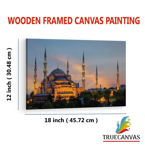 Multicolor_The_Blue_Mosque,_Wooden_Framed_Canvas_Paintings_|_For_Living_Room_|_Bedroom_|_Office_|_Gallery_|_Ready_Wall_Mount_Canvas_Wall_Art_Painting_|_Size_-_12_X_18In,_Ct0144