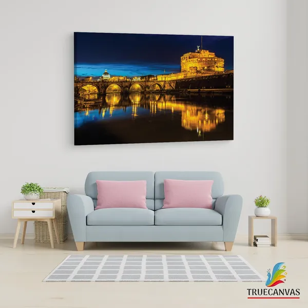 Multicolor_St._Angelo_Bridge,_Wooden_Framed_Canvas_Paintings_|_For_Living_Room_|_Bedroom_|_Office_|_Gallery_|_Ready_Wall_Mount_Canvas_Wall_Art_Painting_|_Size_-_12_X_18In,_Ct0145
