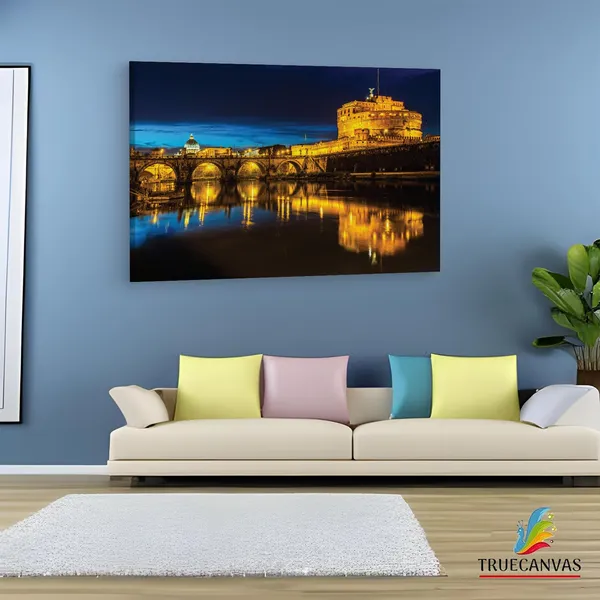 Multicolor_St._Angelo_Bridge,_Wooden_Framed_Canvas_Paintings_|_For_Living_Room_|_Bedroom_|_Office_|_Gallery_|_Ready_Wall_Mount_Canvas_Wall_Art_Painting_|_Size_-_12_X_18In,_Ct0145