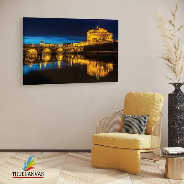 Multicolor_St._Angelo_Bridge,_Wooden_Framed_Canvas_Paintings_|_For_Living_Room_|_Bedroom_|_Office_|_Gallery_|_Ready_Wall_Mount_Canvas_Wall_Art_Painting_|_Size_-_12_X_18In,_Ct0145