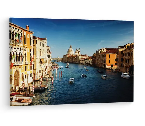 Multicolor_Grand_Canal,_Wooden_Framed_Canvas_Paintings_|_For_Living_Room_|_Bedroom_|_Office_|_Gallery_|_Ready_Wall_Mount_Canvas_Wall_Art_Painting_|_Size_-_12_X_18In,_Ct0146