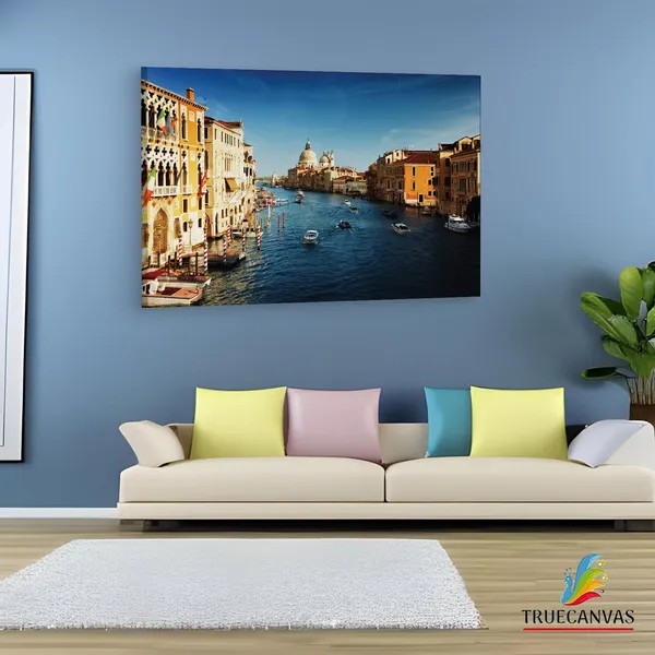 Multicolor_Grand_Canal,_Wooden_Framed_Canvas_Paintings_|_For_Living_Room_|_Bedroom_|_Office_|_Gallery_|_Ready_Wall_Mount_Canvas_Wall_Art_Painting_|_Size_-_12_X_18In,_Ct0146