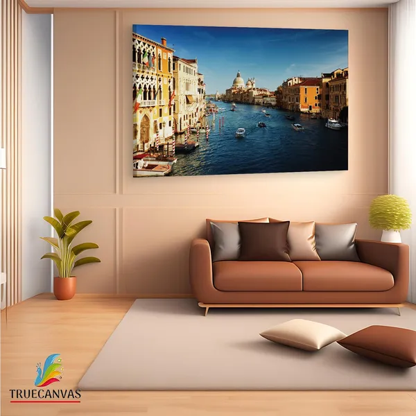 Multicolor_Grand_Canal,_Wooden_Framed_Canvas_Paintings_|_For_Living_Room_|_Bedroom_|_Office_|_Gallery_|_Ready_Wall_Mount_Canvas_Wall_Art_Painting_|_Size_-_12_X_18In,_Ct0146