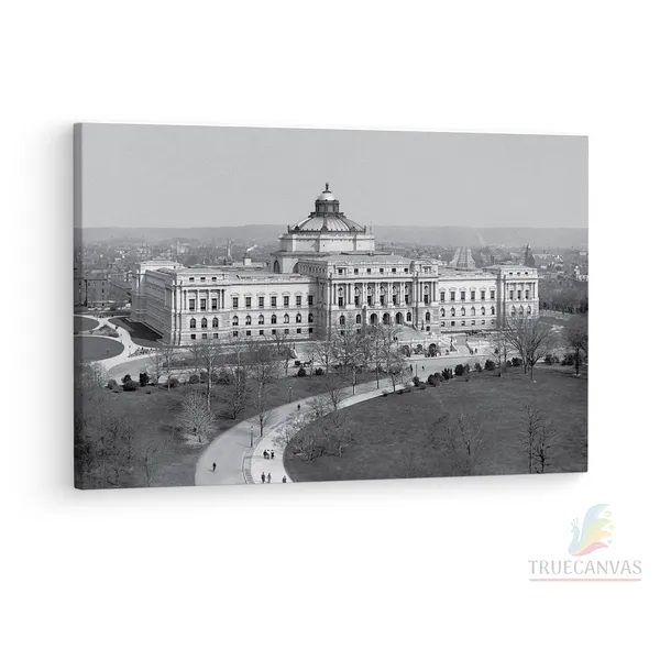Multicolor_Library_Of_Congress,_Wooden_Framed_Canvas_Paintings_|_For_Living_Room_|_Bedroom_|_Office_|_Gallery_|_Ready_Wall_Mount_Canvas_Wall_Art_Painting_|_Size_-_12_X_18In,_Ct0147
