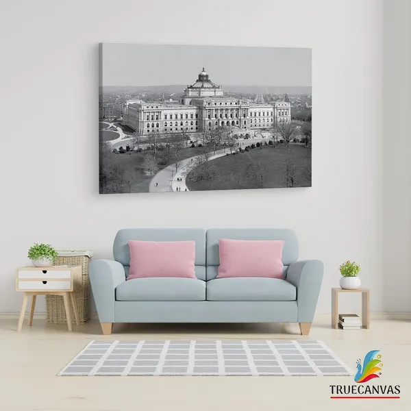Multicolor_Library_Of_Congress,_Wooden_Framed_Canvas_Paintings_|_For_Living_Room_|_Bedroom_|_Office_|_Gallery_|_Ready_Wall_Mount_Canvas_Wall_Art_Painting_|_Size_-_12_X_18In,_Ct0147