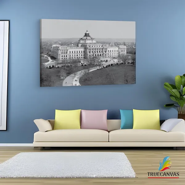 Multicolor_Library_Of_Congress,_Wooden_Framed_Canvas_Paintings_|_For_Living_Room_|_Bedroom_|_Office_|_Gallery_|_Ready_Wall_Mount_Canvas_Wall_Art_Painting_|_Size_-_12_X_18In,_Ct0147