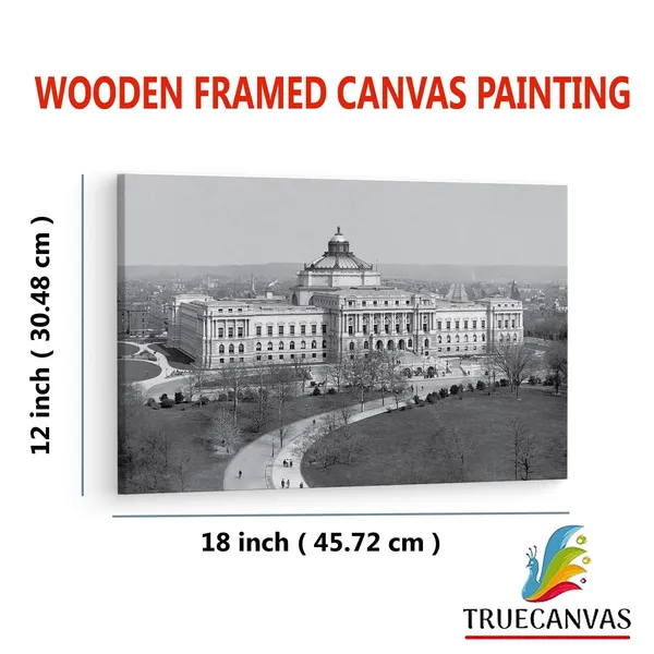 Multicolor_Library_Of_Congress,_Wooden_Framed_Canvas_Paintings_|_For_Living_Room_|_Bedroom_|_Office_|_Gallery_|_Ready_Wall_Mount_Canvas_Wall_Art_Painting_|_Size_-_12_X_18In,_Ct0147