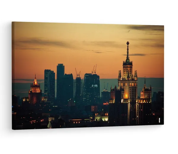 Multicolor_Moscow_Sunset,_Wooden_Framed_Canvas_Paintings_|_For_Living_Room_|_Bedroom_|_Office_|_Gallery_|_Ready_Wall_Mount_Canvas_Wall_Art_Painting_|_Size_-_12_X_18In,_Ct0150