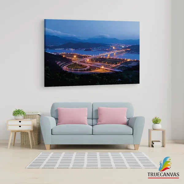 Multicolor_Hong_Kong_Highways,_Wooden_Framed_Canvas_Paintings_|_For_Living_Room_|_Bedroom_|_Office_|_Gallery_|_Ready_Wall_Mount_Canvas_Wall_Art_Painting_|_Size_-_12_X_18In,_Ct0151