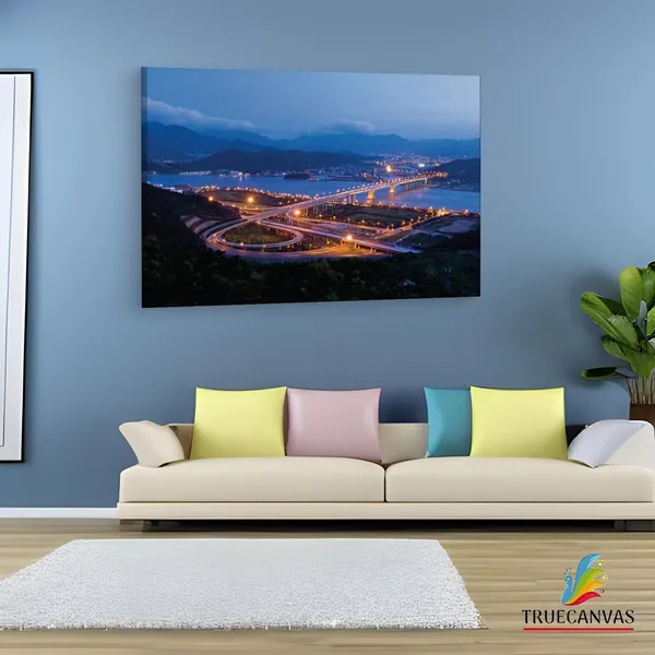 Multicolor_Hong_Kong_Highways,_Wooden_Framed_Canvas_Paintings_|_For_Living_Room_|_Bedroom_|_Office_|_Gallery_|_Ready_Wall_Mount_Canvas_Wall_Art_Painting_|_Size_-_12_X_18In,_Ct0151