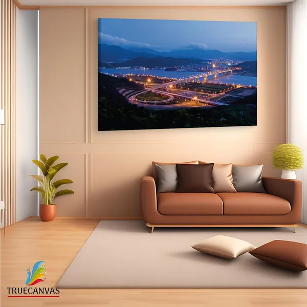 Multicolor_Hong_Kong_Highways,_Wooden_Framed_Canvas_Paintings_|_For_Living_Room_|_Bedroom_|_Office_|_Gallery_|_Ready_Wall_Mount_Canvas_Wall_Art_Painting_|_Size_-_12_X_18In,_Ct0151