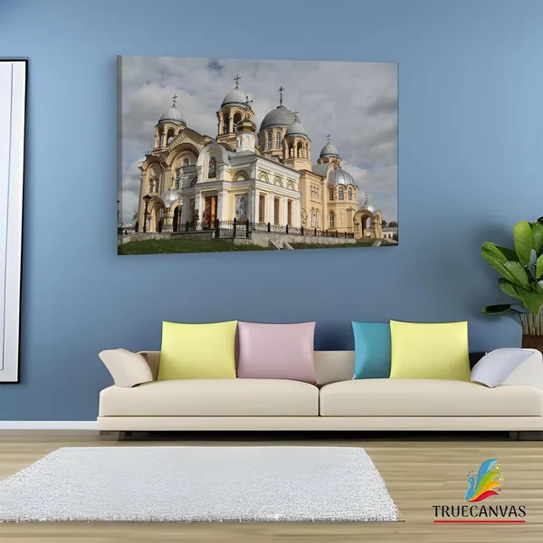 Multicolor_Krestovozdvizhenskiy_Sobor,_Wooden_Framed_Canvas_Paintings_|_For_Living_Room_|_Bedroom_|_Office_|_Gallery_|_Ready_Wall_Mount_Canvas_Wall_Art_Painting_|_Size_-_12_X_18In,_Ct0152