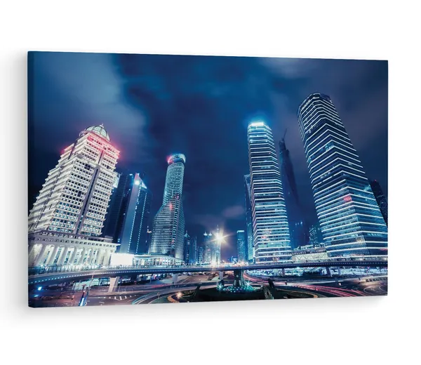 Multicolor_Shanghai_Street,_Wooden_Framed_Canvas_Paintings_|_For_Living_Room_|_Bedroom_|_Office_|_Gallery_|_Ready_Wall_Mount_Canvas_Wall_Art_Painting_|_Size_-_12_X_18In,_Ct0157