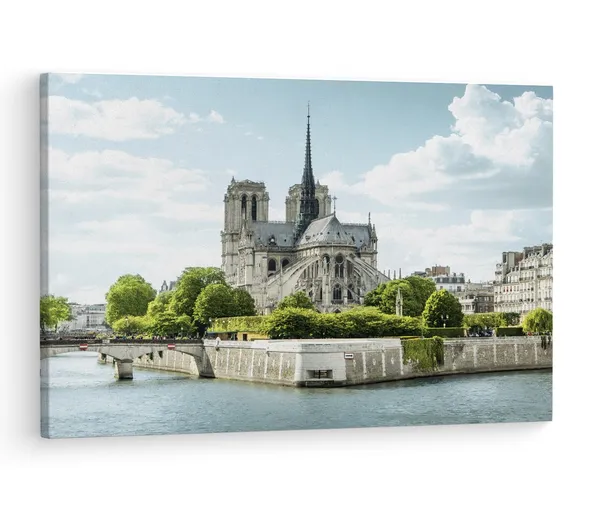 Multicolor_Cathodrale_Notre-Dame_De_Paris,_Wooden_Framed_Canvas_Paintings_|_For_Living_Room_|_Bedroom_|_Office_|_Gallery_|_Ready_Wall_Mount_Canvas_Wall_Art_Painting_|_Size_-_12_X_18In,_Ct0159
