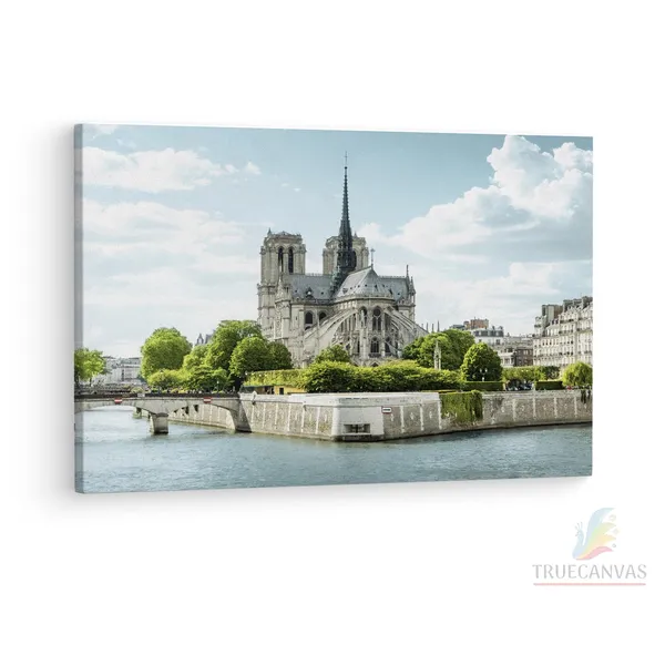 Multicolor_Cathodrale_Notre-Dame_De_Paris,_Wooden_Framed_Canvas_Paintings_|_For_Living_Room_|_Bedroom_|_Office_|_Gallery_|_Ready_Wall_Mount_Canvas_Wall_Art_Painting_|_Size_-_12_X_18In,_Ct0159