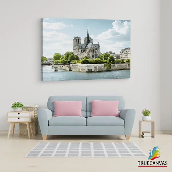 Multicolor_Cathodrale_Notre-Dame_De_Paris,_Wooden_Framed_Canvas_Paintings_|_For_Living_Room_|_Bedroom_|_Office_|_Gallery_|_Ready_Wall_Mount_Canvas_Wall_Art_Painting_|_Size_-_12_X_18In,_Ct0159