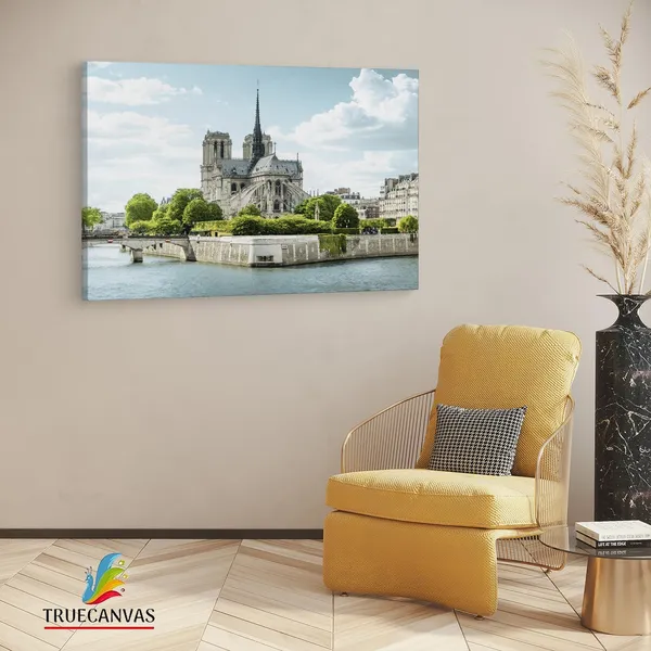 Multicolor_Cathodrale_Notre-Dame_De_Paris,_Wooden_Framed_Canvas_Paintings_|_For_Living_Room_|_Bedroom_|_Office_|_Gallery_|_Ready_Wall_Mount_Canvas_Wall_Art_Painting_|_Size_-_12_X_18In,_Ct0159