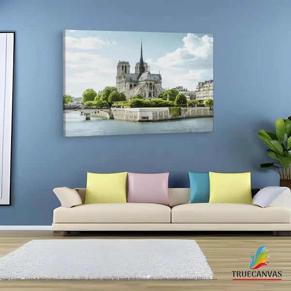 Multicolor_Cathodrale_Notre-Dame_De_Paris,_Wooden_Framed_Canvas_Paintings_|_For_Living_Room_|_Bedroom_|_Office_|_Gallery_|_Ready_Wall_Mount_Canvas_Wall_Art_Painting_|_Size_-_12_X_18In,_Ct0159