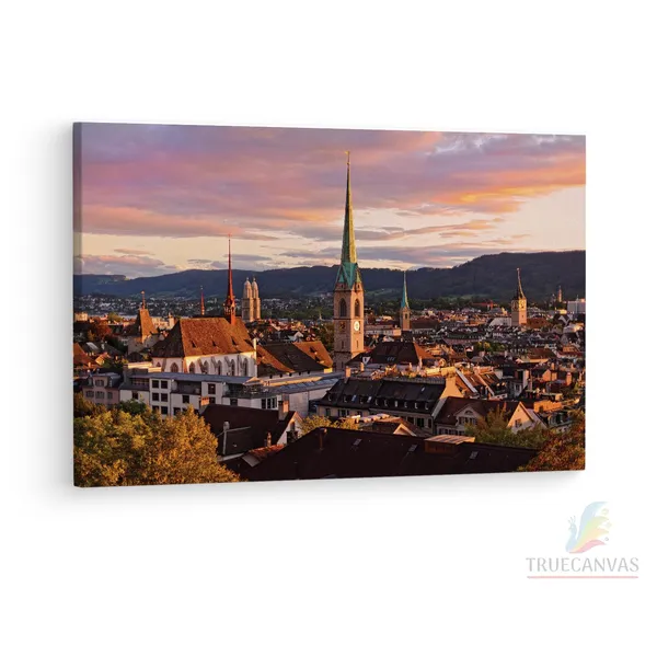 Multicolor_Lake_Zurich,_Wooden_Framed_Canvas_Paintings_|_For_Living_Room_|_Bedroom_|_Office_|_Gallery_|_Ready_Wall_Mount_Canvas_Wall_Art_Painting_|_Size_-_12_X_18In,_Ct0161