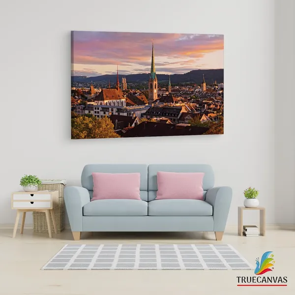 Multicolor_Lake_Zurich,_Wooden_Framed_Canvas_Paintings_|_For_Living_Room_|_Bedroom_|_Office_|_Gallery_|_Ready_Wall_Mount_Canvas_Wall_Art_Painting_|_Size_-_12_X_18In,_Ct0161