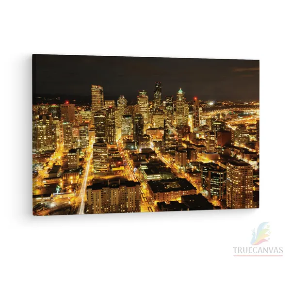 Multicolor_Seattle_Lights_4K,_Wooden_Framed_Canvas_Paintings_|_For_Living_Room_|_Bedroom_|_Office_|_Gallery_|_Ready_Wall_Mount_Canvas_Wall_Art_Painting_|_Size_-_12_X_18In,_Ct0167