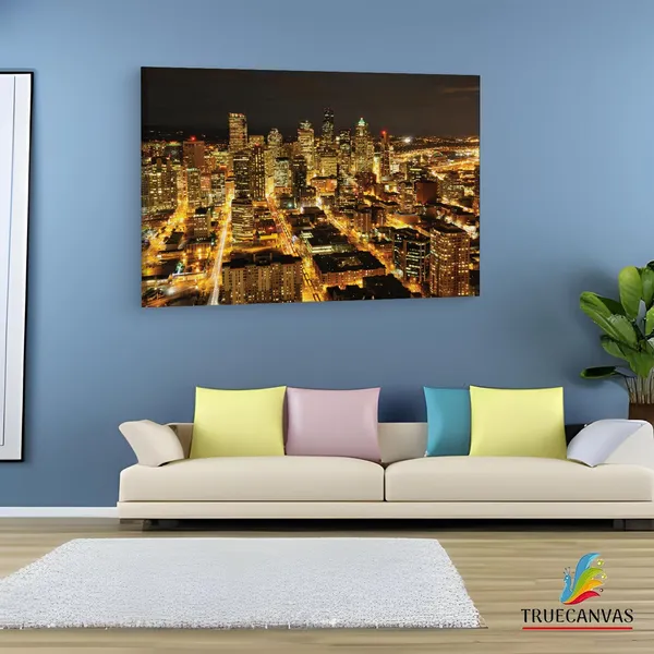 Multicolor_Seattle_Lights_4K,_Wooden_Framed_Canvas_Paintings_|_For_Living_Room_|_Bedroom_|_Office_|_Gallery_|_Ready_Wall_Mount_Canvas_Wall_Art_Painting_|_Size_-_12_X_18In,_Ct0167