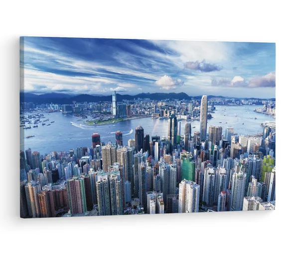 Multicolor_Victoria_Peak,_Wooden_Framed_Canvas_Paintings_|_For_Living_Room_|_Bedroom_|_Office_|_Gallery_|_Ready_Wall_Mount_Canvas_Wall_Art_Painting_|_Size_-_12_X_18In,_Ct0171