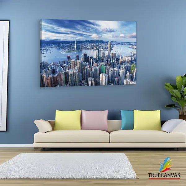 Multicolor_Victoria_Peak,_Wooden_Framed_Canvas_Paintings_|_For_Living_Room_|_Bedroom_|_Office_|_Gallery_|_Ready_Wall_Mount_Canvas_Wall_Art_Painting_|_Size_-_12_X_18In,_Ct0171