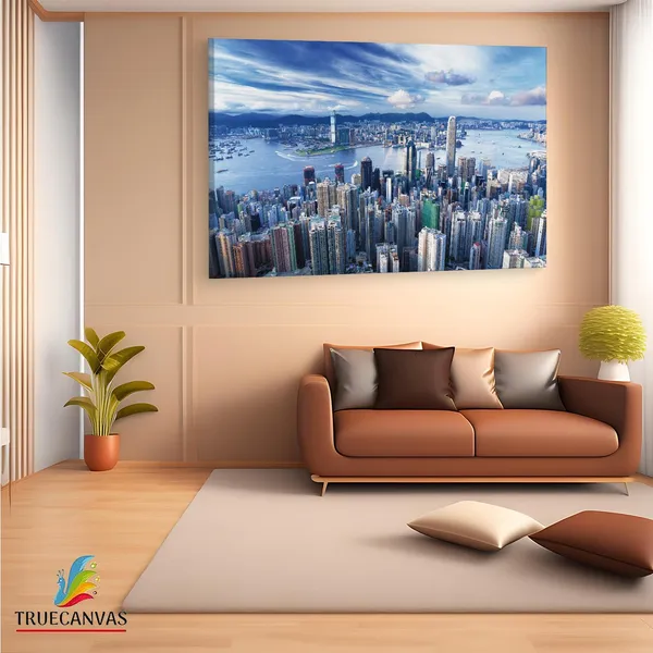 Multicolor_Victoria_Peak,_Wooden_Framed_Canvas_Paintings_|_For_Living_Room_|_Bedroom_|_Office_|_Gallery_|_Ready_Wall_Mount_Canvas_Wall_Art_Painting_|_Size_-_12_X_18In,_Ct0171
