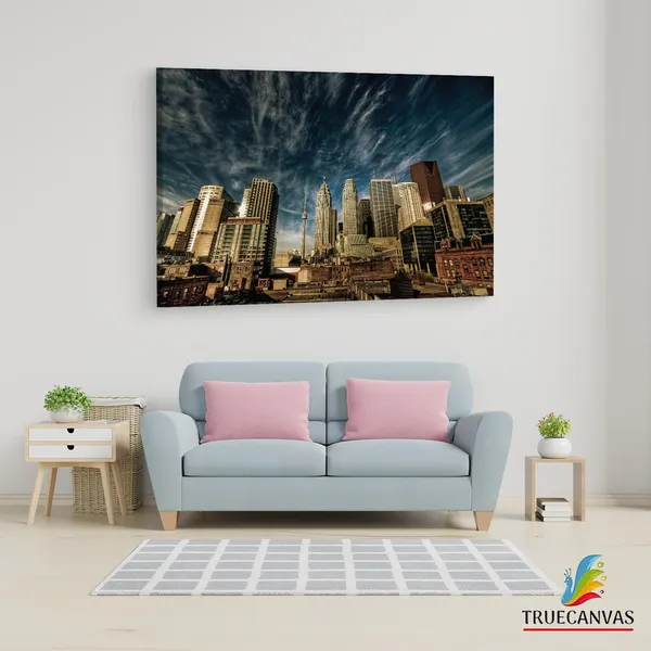 Multicolor_City???,_Toronto,_Canada,_Wooden_Framed_Canvas_Paintings_|_For_Living_Room_|_Bedroom_|_Office_|_Gallery_|_Ready_Wall_Mount_Canvas_Wall_Art_Painting_|_Size_-_12_X_18In,_Ct0172