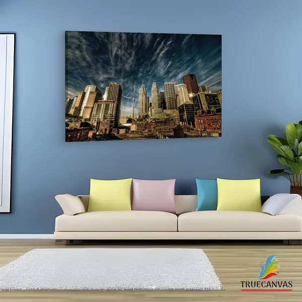 Multicolor_City???,_Toronto,_Canada,_Wooden_Framed_Canvas_Paintings_|_For_Living_Room_|_Bedroom_|_Office_|_Gallery_|_Ready_Wall_Mount_Canvas_Wall_Art_Painting_|_Size_-_12_X_18In,_Ct0172