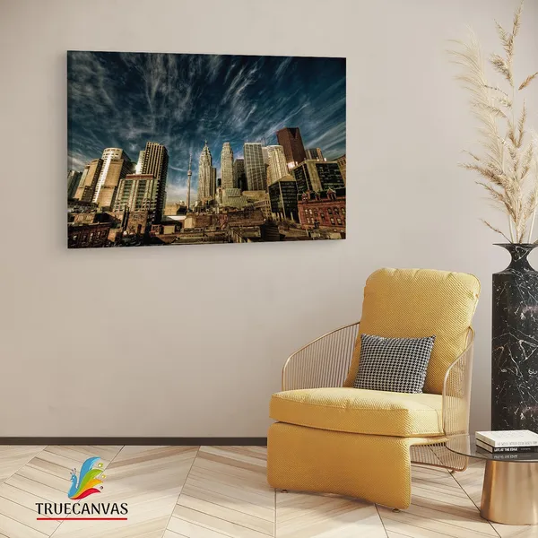 Multicolor_City???,_Toronto,_Canada,_Wooden_Framed_Canvas_Paintings_|_For_Living_Room_|_Bedroom_|_Office_|_Gallery_|_Ready_Wall_Mount_Canvas_Wall_Art_Painting_|_Size_-_12_X_18In,_Ct0172